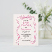 Budget Whimsical Ongewone Roze Strik Baby Shower (Staand voorkant)