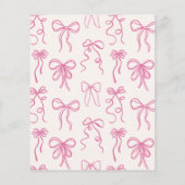 Budget Whimsical Ongewone Roze Strik Baby Shower (Achterkant)