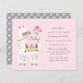Budget Whimsical Pastel Pink Llama Oh Baby shower (Voorkant / Achterkant)