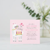 Budget Whimsical Pastel Pink Llama Oh Baby shower (Staand voorkant)