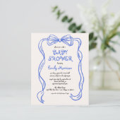 Budget Whimsical Quirky Blue Bow Boy Baby shower (Staand voorkant)