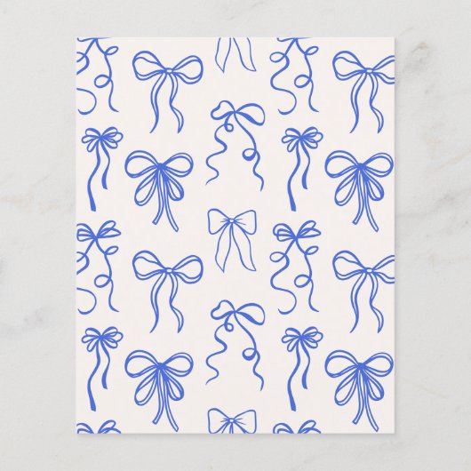 Budget Whimsical Quirky Blue Bow Boy Baby shower (Achterkant)