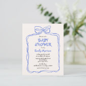 Budget Whimsical Quirky Blue Bow Boy Baby shower (Staand voorkant)
