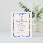 Budget Whimsical Quirky Blue Bow Boy Baby shower (Staand voorkant)
