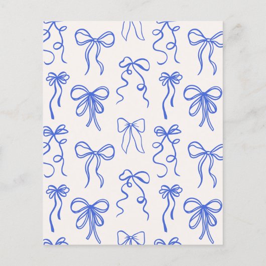 Budget Whimsical Quirky Blue Bow Boy Baby shower Flyer (Achterkant)