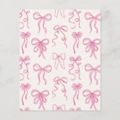 Budget Whimsical Quirky Blush Pink Bow Baby shower (Achterkant)