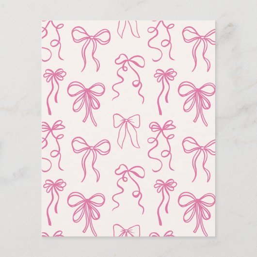 Budget Whimsical Quirky Blush Pink Bow Baby shower (Achterkant)