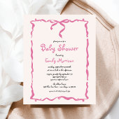 Budget Whimsical Quirky Blush Pink Bow Baby shower