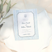 Budget Whimsical Retro Blauwe Strepen Bruiloft