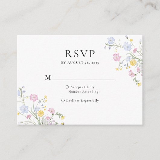 Budget Whimsical Rococo Floral Crest Wedding Rsvp Informatiekaartje (Voorkant)