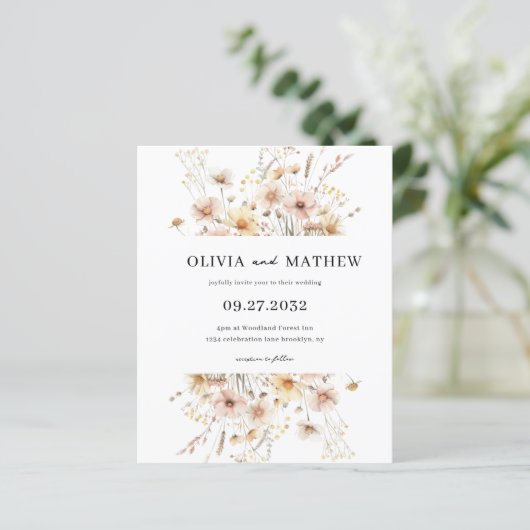 BUDGET Whimsical rustieke weide Wildflower bruilof (Staand voorkant)