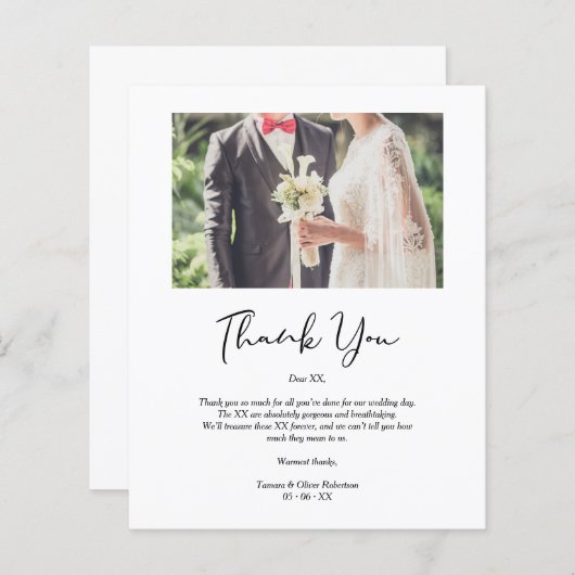 Budget Whimsical Script Bedankt Wedding Suppliers (Voorkant / Achterkant)