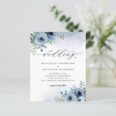 BUDGET Whimsical Script Floral Dusty Blue Wedding (Staand voorkant)
