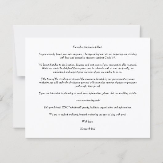 Budget Whimsical Script Wedding Photo Verloving (Achterkant)