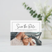 Budget Whimsical Script Wedding Photo Verloving (Staand voorkant)