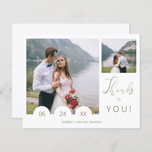 Budget Whimsical Typography Script 2 Photo Wedding (Voorkant / Achterkant)