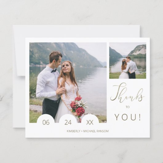 Budget Whimsical Typography Script 2 Photo Wedding (Voorkant)
