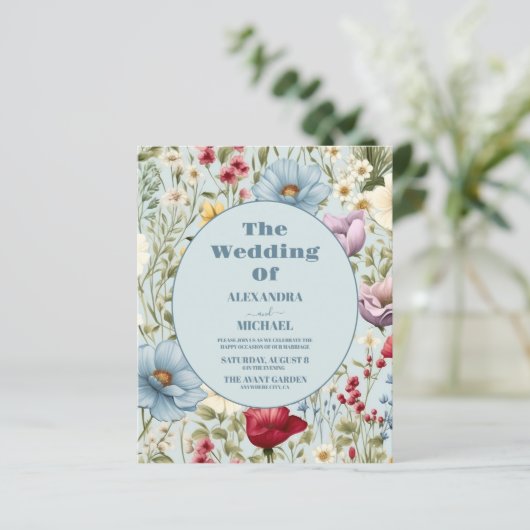 Budget Whimsical Wildflower Meadow Bruiloft (Staand voorkant)