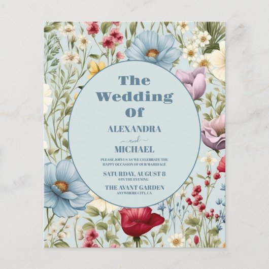 Budget Whimsical Wildflower Meadow Bruiloft (Voorkant)