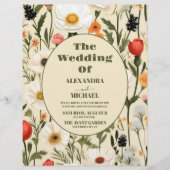 Budget Whimsical Wildflower Meadow Bruiloft Flyer (Voorkant)