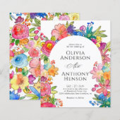 BUDGET Whimsy Bold Bloemen Waterverf bruiloft (Voorkant / Achterkant)