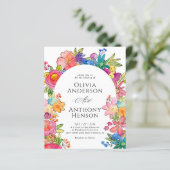 BUDGET Whimsy Bold Bloemen Waterverf bruiloft (Staand voorkant)