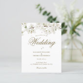 Budget White Blossom Wedding Invitation (Staand voorkant)