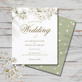 Budget White Blossom Wedding Invitation