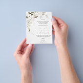 Budget White Boho Floral Menu (Hand)