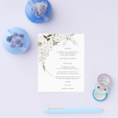 Budget White Boho Floral Menu (Enkel)