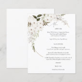 Budget White Boho Floral Menu (Voorkant / Achterkant)