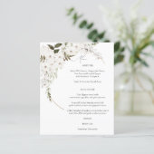 Budget White Boho Floral Menu (Staand voorkant)