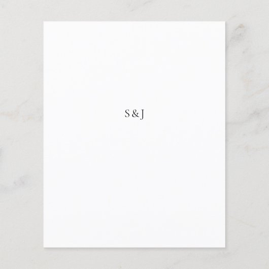 Budget White Boho Floral Menu (Achterkant)