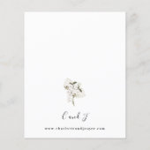 Budget White Boho Floral Wedding Flyer (Achterkant)