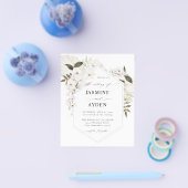 Budget White Boho Floral Wedding Flyer (Enkel)