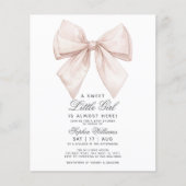 Budget White Bow Baby shower Uitnodiging (Voorkant)