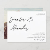 Budget White Calligraphy Photo Wedding V2 (Voorkant / Achterkant)