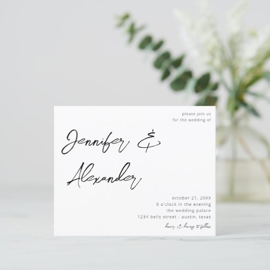 Budget White Calligraphy Photo Wedding V2 (Staand voorkant)