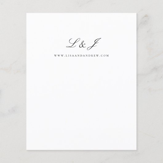 Budget White Calligraphy Wedding (Achterkant)