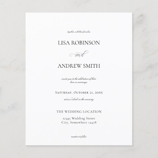 Budget White Calligraphy Wedding (Voorkant)