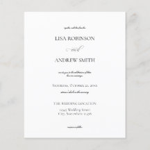 Budget White Calligraphy Wedding Flyer