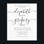 Budget White Calligraphy Wedding Invitation<br><div class="desc">Uitnodigingen voor budgetbindingen met zwarte en witte kalligrafie</div>