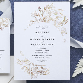 Budget White Elegant Hand Drawn Botanical Wedding Flyer