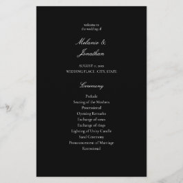 Budget White Elegant Wedding Ceremony - Black MED Flyer