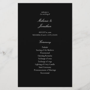Budget White Elegant Wedding Ceremony - Black MED Flyer