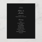 Budget White Elegant Wedding Program - Black (Voorkant)