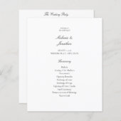 Budget White Elegant Wedding Programme (Voorkant / Achterkant)