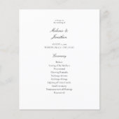 Budget White Elegant Wedding Programme (Voorkant)