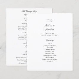 Budget White Elegant Wedding Programme