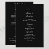 Budget White Elegant Wedding Programme - Black MED (Voorkant / Achterkant)